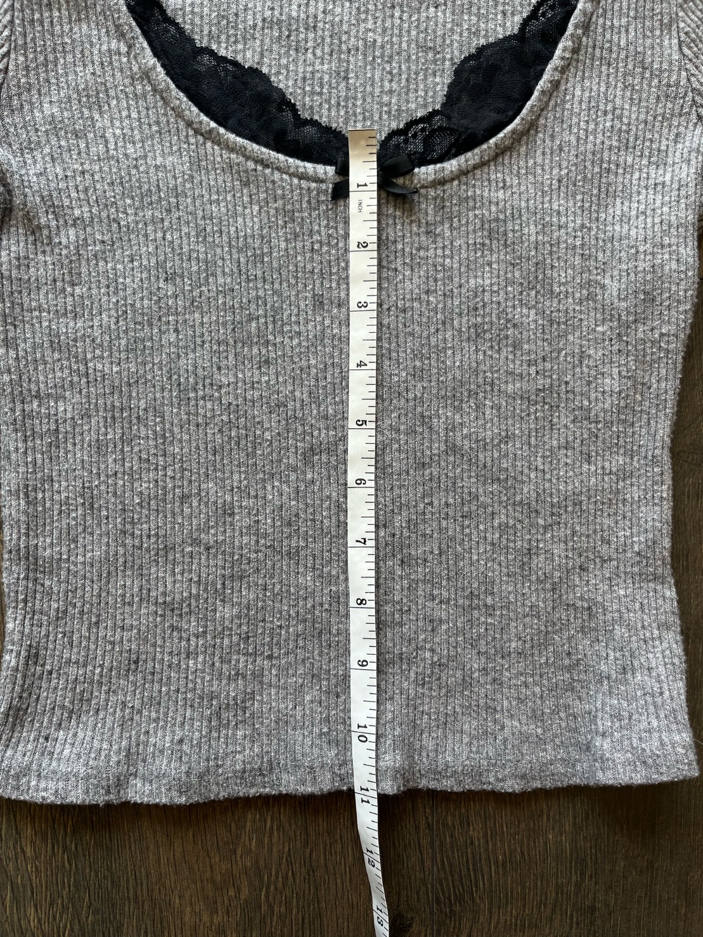 Mixed Thread Ribbed Long Sleeve Top - Picture 5 of 10